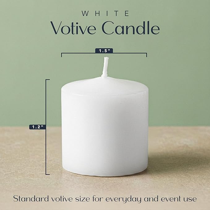 Royal Imports White Votive Candles Unscented Candles for Wedding Centerpieces Pack of 72 Dripless Wax for Parties, Aromatherapy, Devotional, Home Décor, Spas & Holiday Gifts