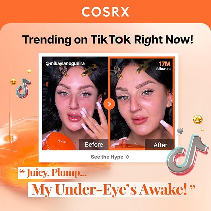 COSRX 5-PDRN Complex Collagen Gel Eye Patches for the look of Dark Circles and Uneven tone, Radiance Care for Tired Under-Eyes with Salmon DNA & Vitamin C, Korean Skincare, Mothers day gift for Mom