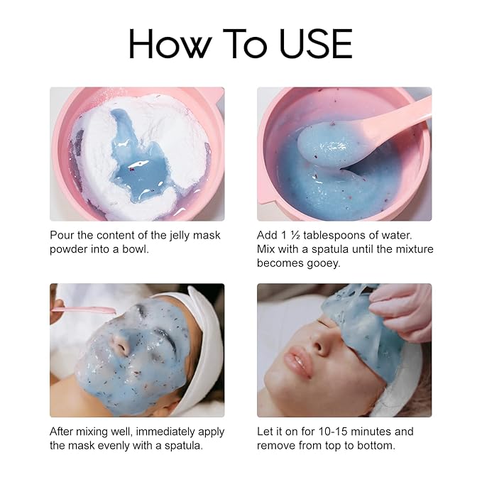 Hyaluronic Acid Jelly Mask Powder for Skin Care, Jelly Masks for Facials Professional, Facial Peel Off Gel Mask for Skincare, Hydrating Anti Wrinkle Peel Off Mask