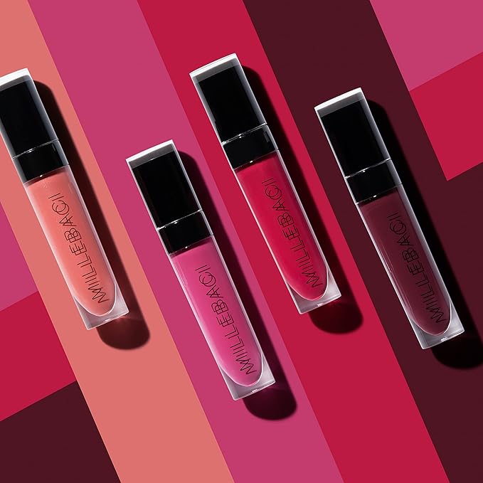 Nouba Millebaci Long Lasting Liquid Lipstick Pink, Lustrous Moisturizing Creamy Formula with Vitamin E Intense Color Pigment High Impact Makeup Lip Cream Color Stick Balm For Women (Color 20)