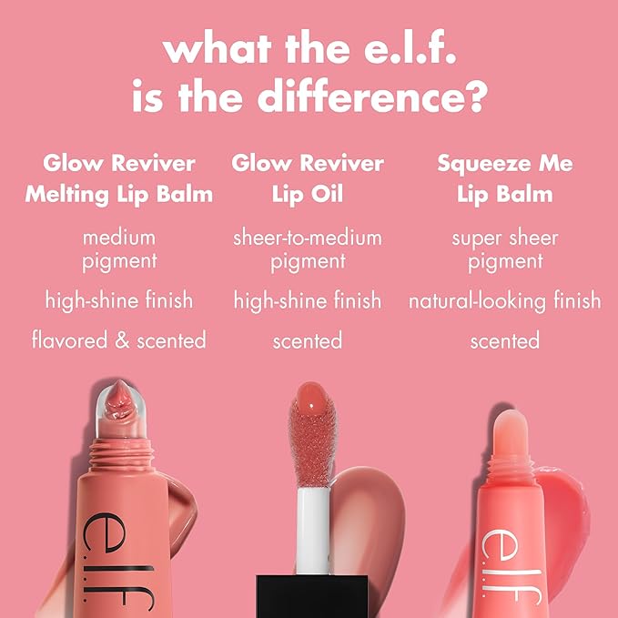 e.l.f. Glow Reviver Melting Lip Balm, Hydrating Tinted Lip Balm For A Glossy Finish & Soft, Supple Lips, Vegan & Cruelty-Free, Blue Razz Slushy