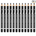Go Ho 12 PCS Black Eyebrow Eyeliner Pencils,Sweatproof Eyebrow Pencil,Long-lasting Nice Color Eye Brow Gel Pen Makeup Brow Tint Sticks（Black）
