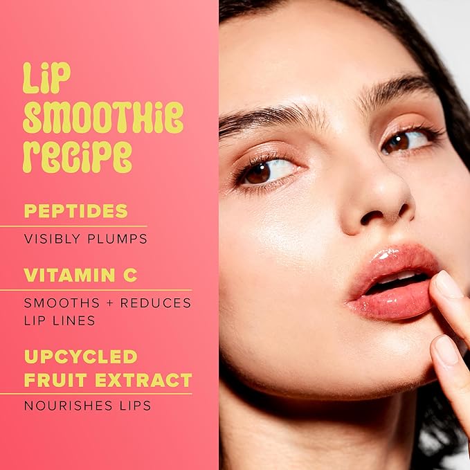 Farmacy Vitamin C + Peptide Hydrating Lip Balm - Lip Smoothie Moisturizing + Plumping Treatment - Smooths Lines with a High-Gloss Finish - Apple (10g)