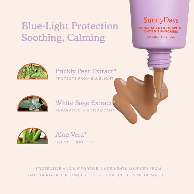 Tower 28 SunnyDays SPF 30 Tinted Moisturizer - 2-in-1 Buildable Coverage Foundation + Mineral Sunscreen for Face - Zinc Oxide, Aloe & Prickly Pear for Sensitive Skin - 45 Tan/Neutral (1 oz)