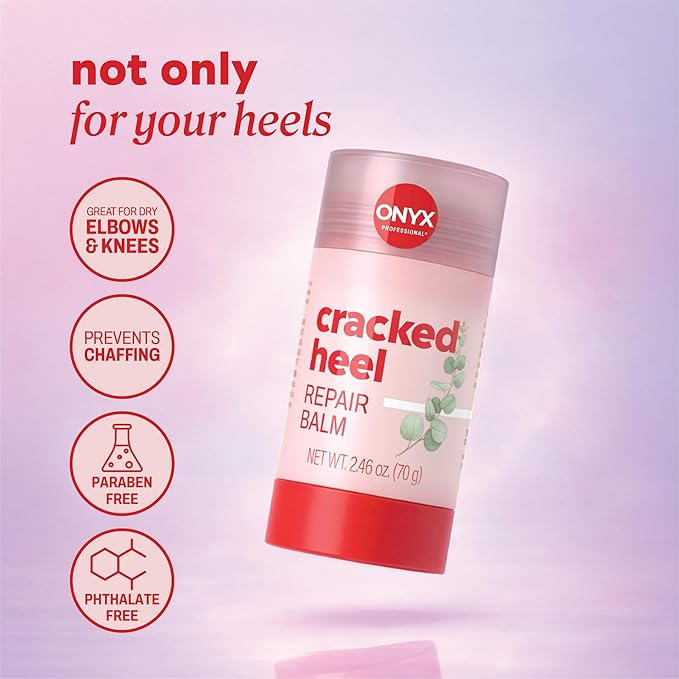 Onyx Professional Cracked Heel Repair Balm Stick, Tea Tree Eucalyptus Scent, 1 Pack - Dry Heels Dry Cracked Feet Treatment, Moisturizing Heel Balm Rolls On, No Mess Like Foot Cream or Foot Lotion