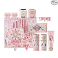 Flower Knows Cake Charm Set,Strawberry Cupid 12-Piece Makeup Gift Box Set,Lip Cream+Liquid Blush+Makeup Palette+Hand Mirror+Solid Perfume+Hair Clip+Cushion Powder Puff+Eyeshadow Brush+Gift Box