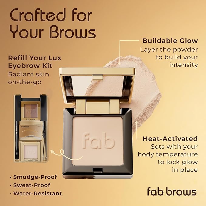 Lux Eyebrow Kit Refill Powder - Soft and Natural Eyebrow Definition for Brows Highlighter On-The-Go