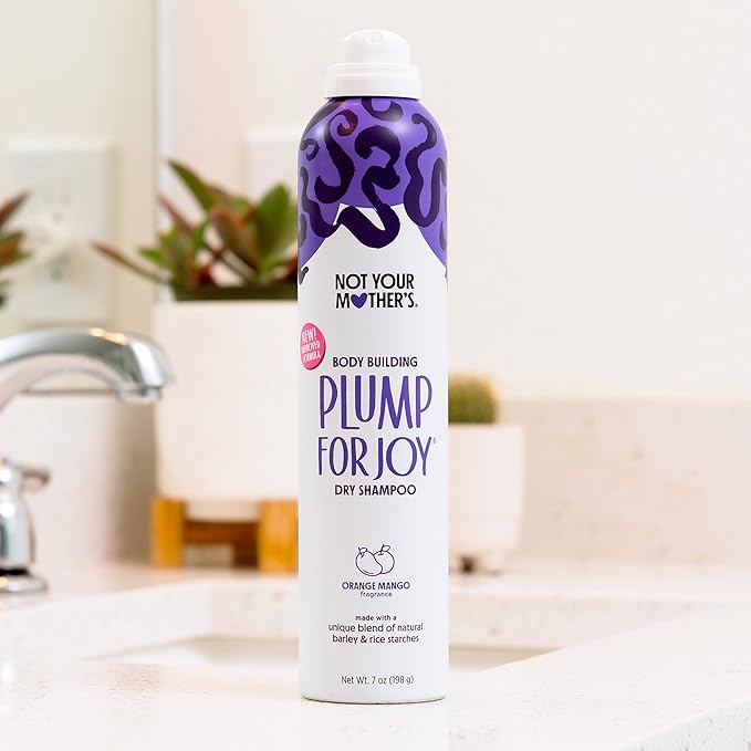 Not Your Mother's Plump For Joy Dry Shampoo (3-Pack) - 4.4 oz Each - Instant Oil Absorption for Soft, Clean Hair - Orange Mango - Body Building Hair Refresh Between Washes