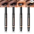 LANGMANNI 4Colors Dual-Ended Cream Eyeshadow Stick Set – Silky Smooth, Waterproof & Transfer-Proof, Built-in Blender Brush, All-Day Matte & Shimmer Wear Eye Makeup(#4+8+11+12)