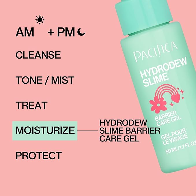 Pacifica Hydrodew Slime Vegan Snail Mucin Barrier Face Moisturizing Gel, Hydrating For Smoothing & Refining Skin, Vegan & Cruelty-Free (Pack of 2)
