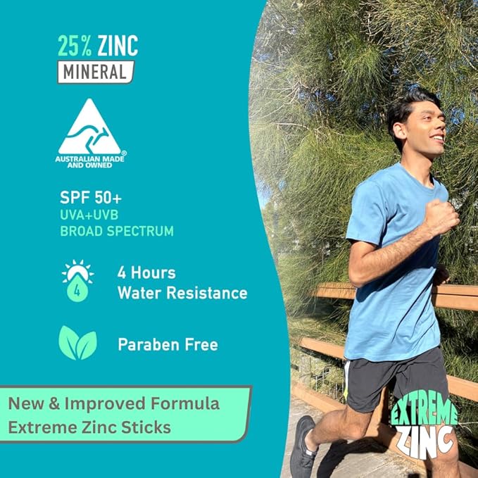 Sun Zapper Extreme Zinc Sunscreen Stick SPF 50+ Bronze – Water Resistant Mineral Sunscreen for Face, Zinc Oxide Surf Sunscreen Stick for Surfing and Water Sports, 15g (0.53 oz), Australian Made