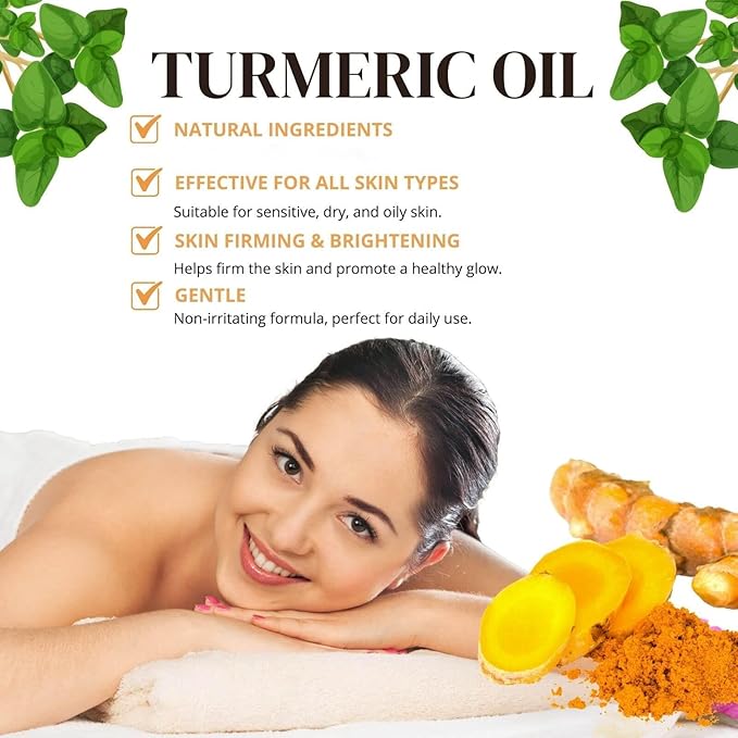 Turmeric Oil for Massage and Skin Moisturizing, Botanical Hydrating Body Oil for Dry Skin, Lightweight Spa Body Care Oil with Turmeric Extract, 200ml / 6.76 fl oz