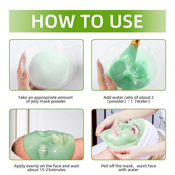 Hydro Jelly Masks for Women Home Spa,Hydrating & Moisturizing Peel-Off Rubber Gel Face Mask Skin Care,Professional Jelly Mask for All Skin Types 23 Fl Oz（Aloe Vera）