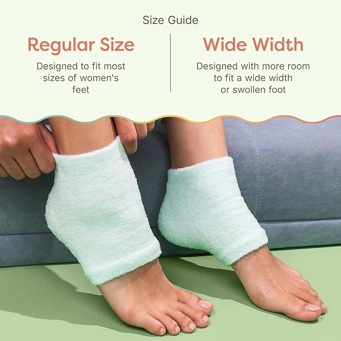 ZenToes Moisturizing Socks for Cracked Heel Treatment, Vitamin E, Olive Oil and Jojoba Oil Infused Heel Socks, Spa Gifts for Women, Mothers Day Gifts (Fuzzy Mint Green, 1 Pair Regular)