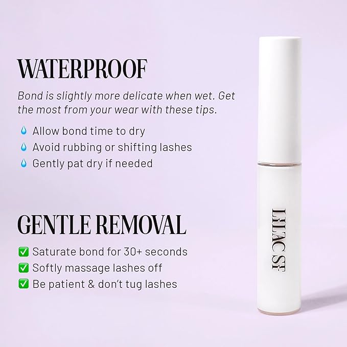 Lilac St - Eternal Bond (Clear) - Lash Cluster Glue - Mini Mascara Wand Applicator - Strong & Flexible Hold - Waterproof - Sensitive Eyes Safe - Cruelty Free, Vegan, Women Founded - 0.16fl oz