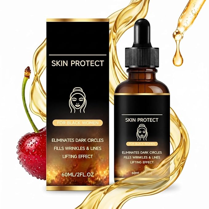 Skin Protect Serum, Anti-Aging Face Serum Hydrates & Firms Melanin-Rich Skin,Targets Stubborn Wrinkles,Fine Lines & Uneven Texture,Lightweight Daily Formula for Black Women & All Skin Types.(1 pack)