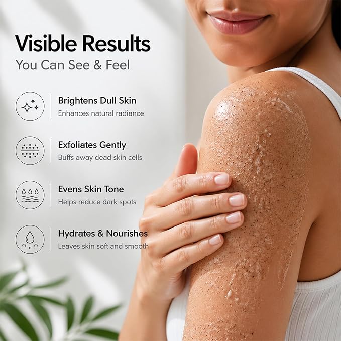 Glutathione Body Scrub with Rosehip & Sea Salt, Exfoliating & Hydrating Body Scrub, Gentle Moisturizing Skin Care for Smooth & Radiant Look, 250g