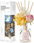 Flowers Reéd Diffuser for Girls Room Decor, 6.7oz with 9 Sticks, Jasmine Blossom Scent Diffusers for Home, Scentsy Home Fragrance, Scented Oils, Home & Bathroom Décor