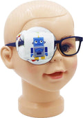 Astropic 3D Cotton & Silk Eye Patch for Kids | Boys Eye Patch for Glasses | Medical Eyepatch for Children with Lazy Eye (Blue Robot, Right Eye)