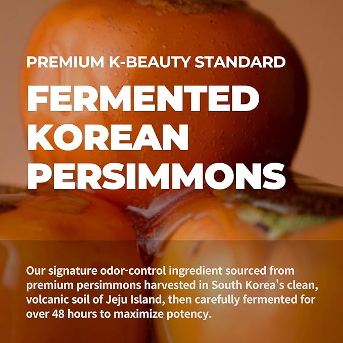 Body Wash for Aging Body Odor & Nonenal – Korean Fermented Persimmon Extract, Reduces Body Odor up to 92.3%, CICA & Ceramide for Sensitive Skin, Sulfate-Free (35.27 oz / 1000g)
