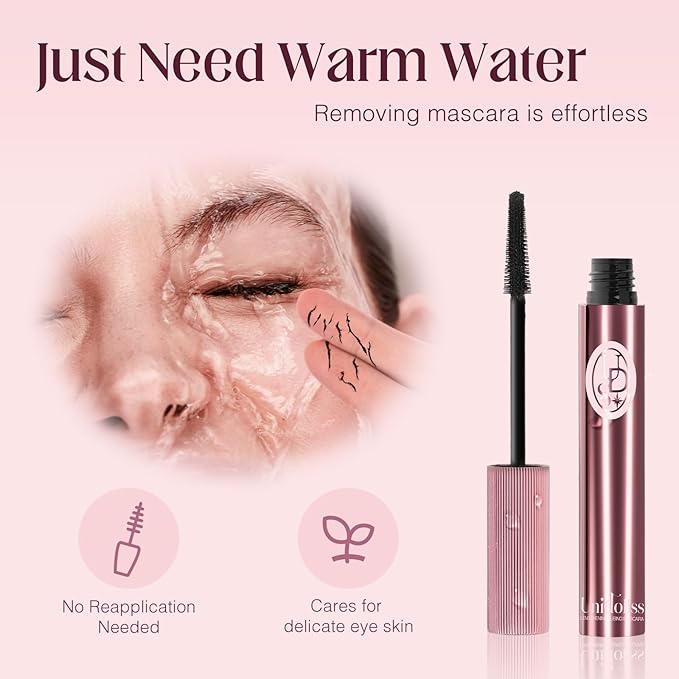 Unidollss Tubing Mascara Volume and Length Black Upgrade Lengthening Long Lasting, New Brush, No Smudging, No Clumping, Voluminous Tubing Mascara, Gluten-free Safe for Sensitive Eyes(Black Upgrade)