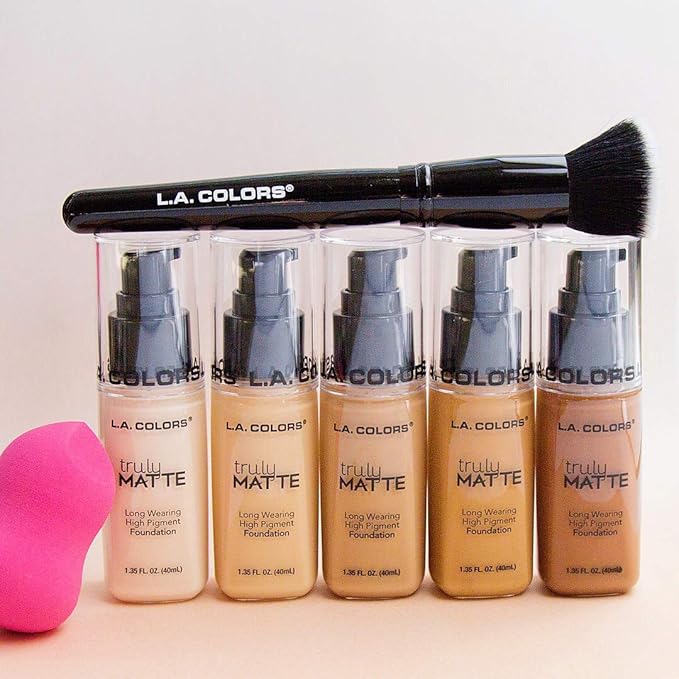 L.A. COLORS Truly Matte Foundation, Nude, 1.35 Fl. Oz. (Pack of 2)