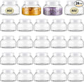 Tessco for you 24 Pack Plastic Jars with Lids Labels Multiuse Slime Containers Empty Body Scrub Jars Round Refillable Cosmetic Body Butter Container for Makeup (8 oz,White)