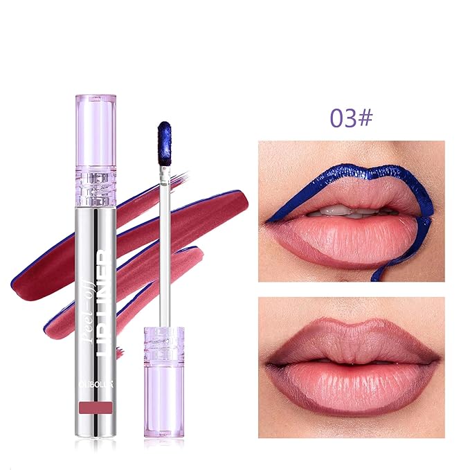 BANGFENG 4Pcs Peel Off Lip Liner Stain Set - 24H Color Hold Long-Lasting, Smudge-Proof, Waterproof Nude Matte Lip Tint, Non-Fading Peel Off Lip Color, Effortless Precision & Full Coverage