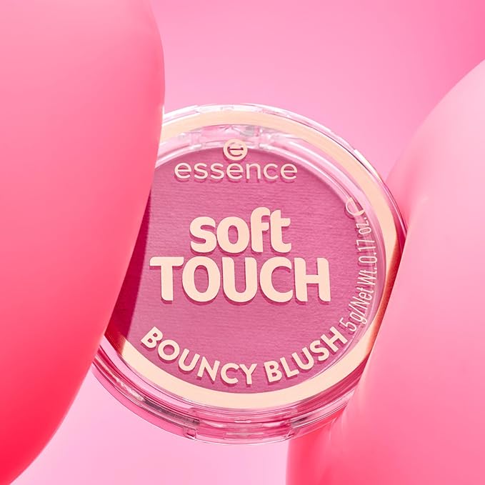 essence | Soft Touch Bouncy Blush | Lightweight, Buildable Cream to Powder Blush | Long-Lasting Natural Flush | Vegan & Cruelty-Free Makeup (20 Electric Peony)