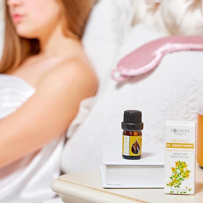 Set Glowing Skin Organic Essential Oils | Helichrysum + Moldavian Dragonhead + St. John's Wort | 100% Pure and Natural | Undiluted | Therapeutic Grade | Non-GMO | (3 pcs x 5 ml)