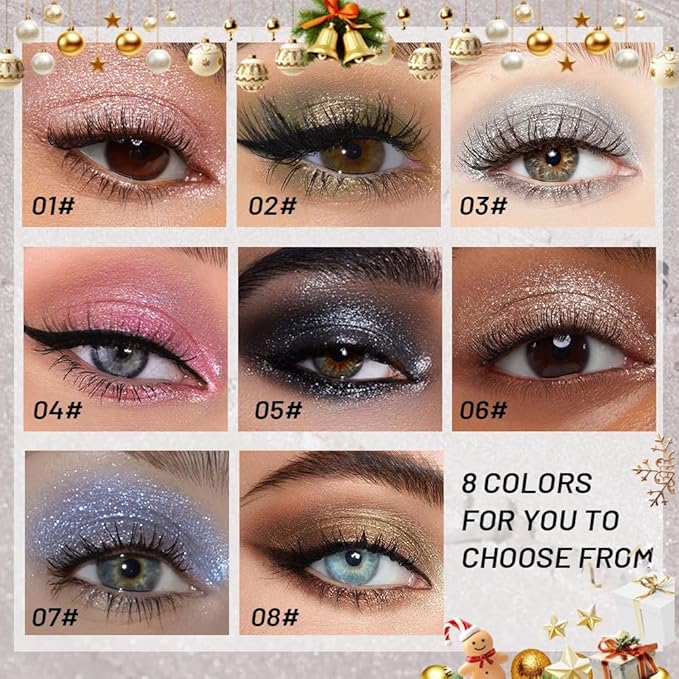 Pressed Single Eyeshadow Makeup,Ink Black Sparkle Highly Pigmented Monochrome Eye Shadow Palette, Waterproof Neutral Powder, sombras para ojos, Lightweight Blendable,#05