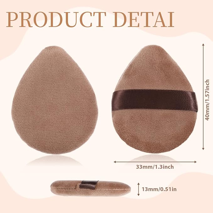 Giantree 6Pcs Mini Powder Puff, Setting Powder Puff, Mini Powder Finger Puff, Triangle Makeup Puff for Foundation Setting, Cushion Puff for Women Girls(Style A)