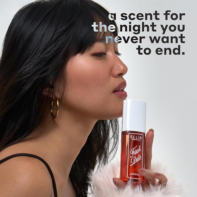 Ellis Brooklyn FIRST DATE Perfume Mist, Sweet Gourmand Fragrance with Whipped Cream & Tonka Bean, Vegan Perfume, Made In The USA, 90ml/3 fl oz
