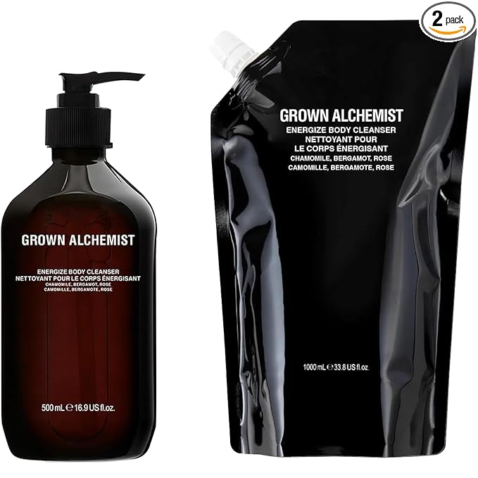 Grown Alchemist Energize Body Cleanser Set (500 ml) + Refill (1L)