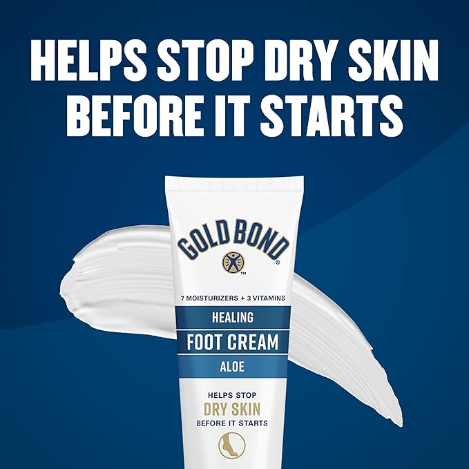 Gold Bond Healing Foot Cream for Dry Feet, 4 oz, With Aloe, Nourishes & Softens for Healthier Looking Feet