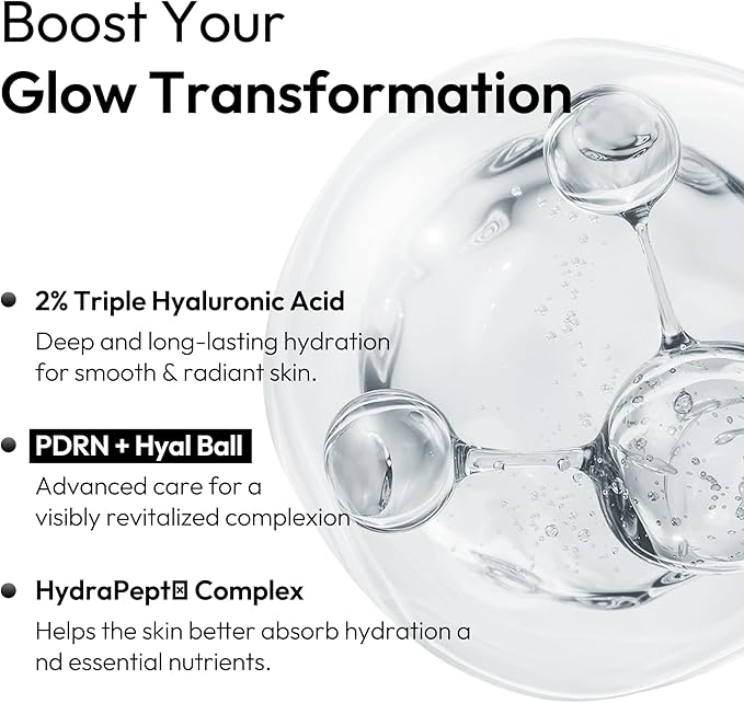 LAYERLAB Hyaluronic First Essence with PDRN & Peptides | Korean Skin Booster to Hydrate, Amplify Skincare Routine | 2% Triple Hyaluronic Acid Prep Essence for Face | 3.38 fl. oz.