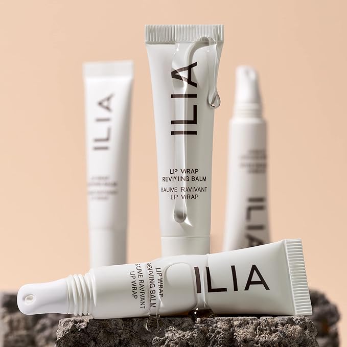 ILIA - Lip Wrap Reviving Balm | Hydtrate, Smooth, Plump | Barrier-Building with Hyaluronic Acid + Sea Succulent | Gluten + Silicone-Free | Non-Toxic, Vegan, Cruelty-Free (Lucid, 0.23 fl oz | 7 ml)