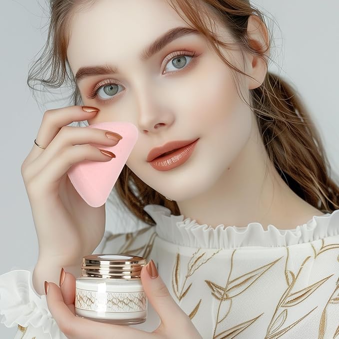 Giantree 2 Pcs Oval Puff, Make-up Egg Air Cushion Puff Beauty Egg Foundation Sponge Oval Makeup Sponges for Eye Foundation Blush Application Forehead Cheeks, Dry and Wet