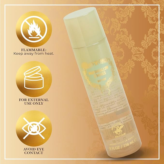 Beverly Hills Polo Club Marshmallow S'mores Body Mist for Women | Irresistible Gourmand Fragrance | Sweet Caramel & Vanilla | Long-Lasting 236ml