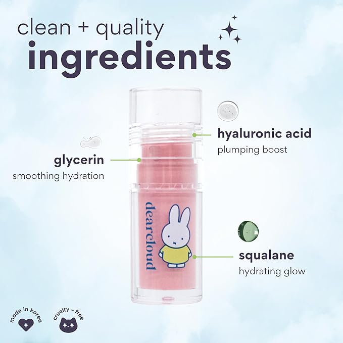 dearcloud Miffy Gentle Crush Serum Blush – Liquid Blush for Cheeks with Hyaluronic Acid – Korean Beauty Makeup - .19 fl oz (Be Polite)
