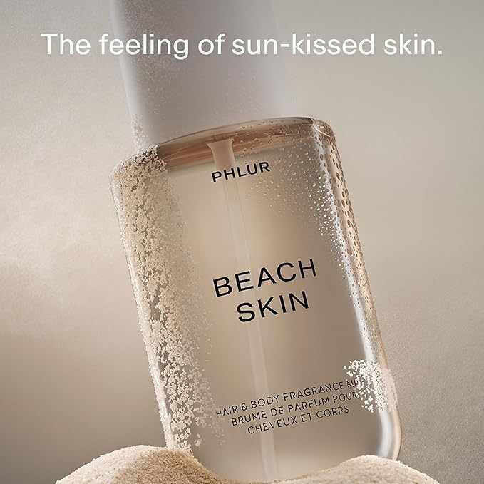 PHLUR Beach Skin Body Mist, 8 Fl Oz - Hair and Body Perfume for Women, Sea Salt, Coconut Milk and Warm Sandalwood Fragrance In a Vanilla Perfume Body Spray