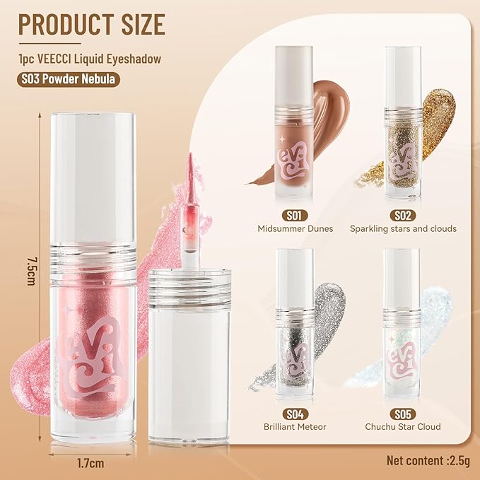 Liquid Eyeshadow, Long-Lasting Matte/Pearlescent eyeshadow, Cut Crease Eyeshadow Gel, High-Pigmented for Bold Eye Makeup, for day-to-night transitions (Blush, Pearl)