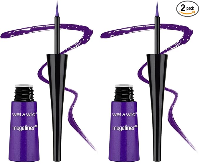 wet n wild MegaLiner Liquid Eyeliner - Electric Purple (Pack of 2)