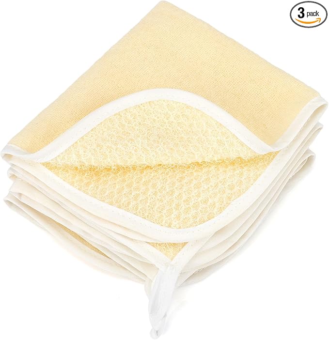 3 Pack Wash Cloths,Exfoliating Body Scrubber,Body Scrubber Exfoliator,Exfoliating Washcloth,Face Cloths for Washing Face,Loofah Exfoliating Body Scrubber,Wash Rags for Body,Exfoliating Towel