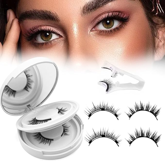 Meylora Magnetic Lashes,2026 New Magnetic Eyelashes with Applicator Natural Look,No Glue Needed Reusable Eyelashes Kit for Women(03+06)