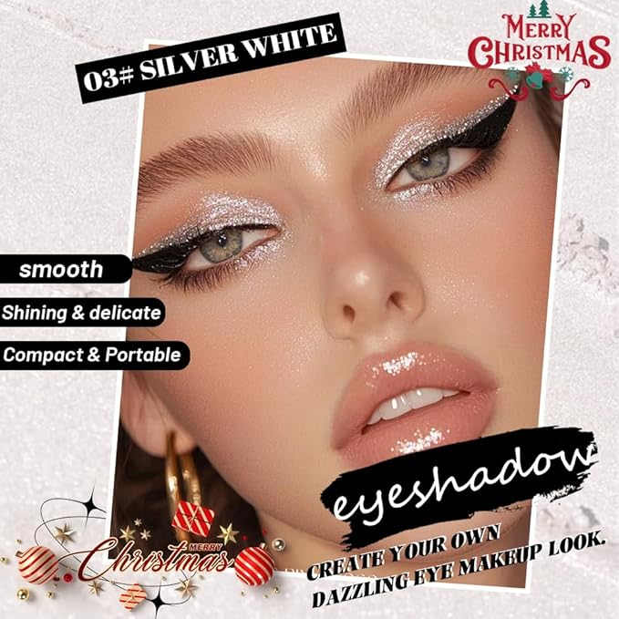 Gray Single Shimmer Cream Eyeshadow, Smoky Gray Glitter Glow Eye Shadow for Mature Skin, Lightweight Blendable, Subtle Shimmer, Crease-Proof, Vegan & Cruelty-Free, Sombras para Ojos