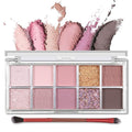 Erinde 10 Color Eyeshadow Palette Makeup - Matte Shimmer Glitter Eye Shadow, Ultra-Blendable, High Pigmented, Naturing-Looking, Neutral Nude Eyeshadow Palette with Professional Brush, Summer Dreamland
