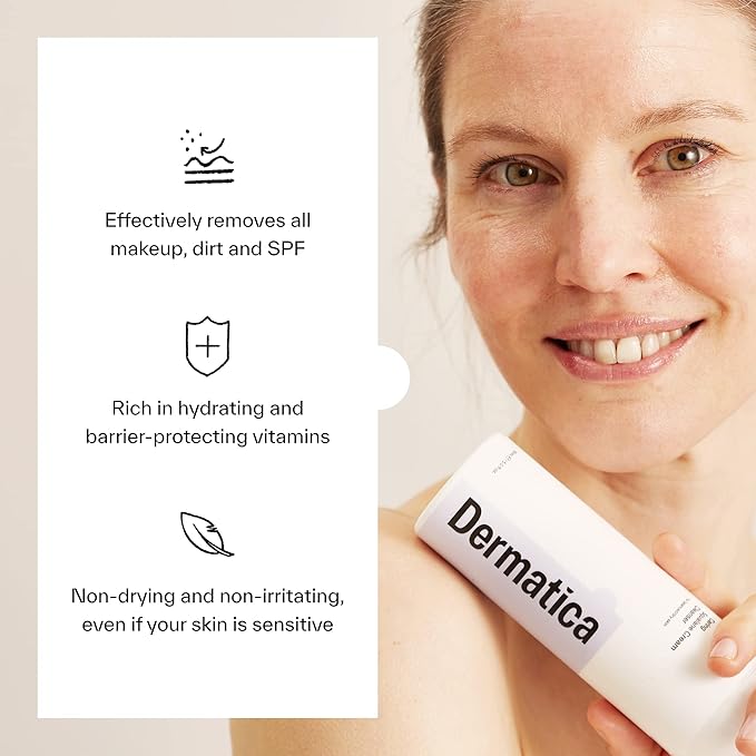 Dermatica Caring Squalane Cream Cleanser I Daily Wash For Dry or Combination Skin Types (150ml)