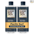 Every Man Jack Exfoliating Body Wash for All Skin Types - Pacific Surf - Made with Natural Exfoliants -14 fl oz (2 Pack)