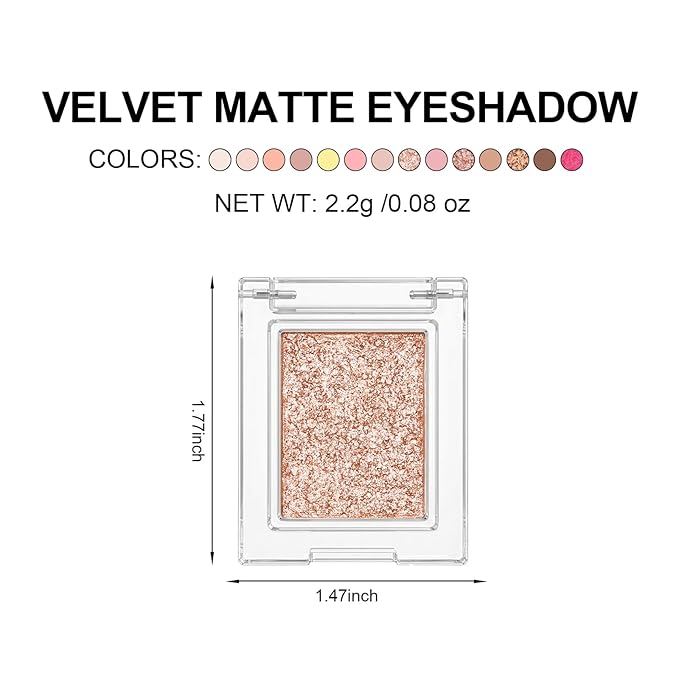 Erinde Matte Eyeshadow Palette Makeup, Neutral Single Eye Shadow Powder